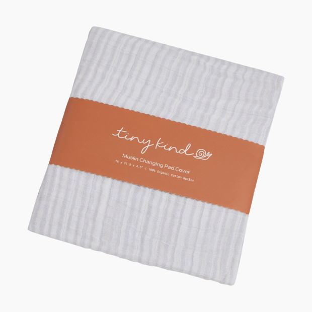 Tiny Kind Muslin Changing Pad Cover - Painted Stripe.
