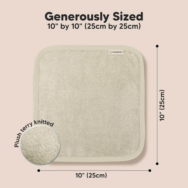 KeaBabies Deluxe Baby Bamboo Viscose Washcloths (6 Pack).