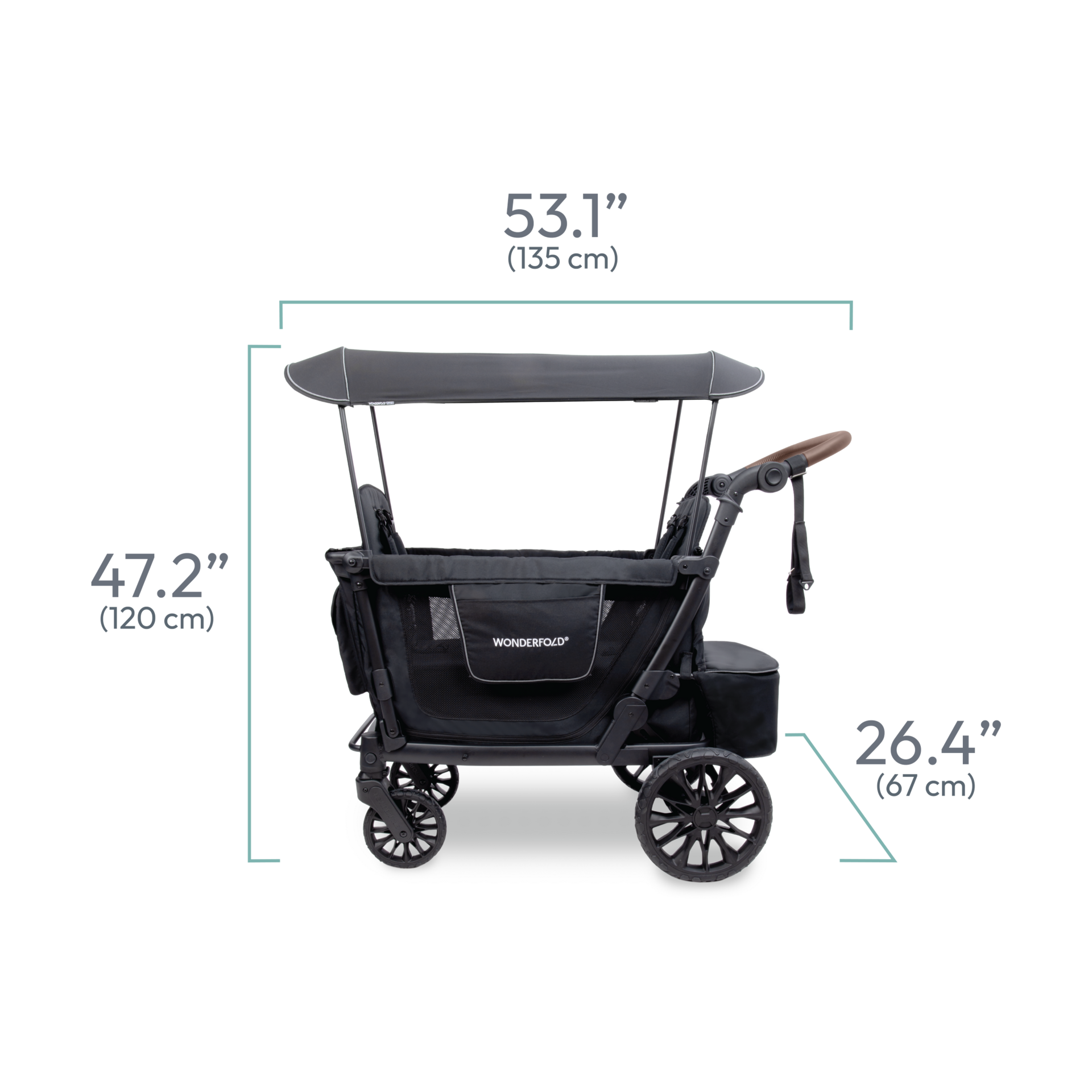 WonderFold Wagon L2 Double Stroller Wagon - Black.