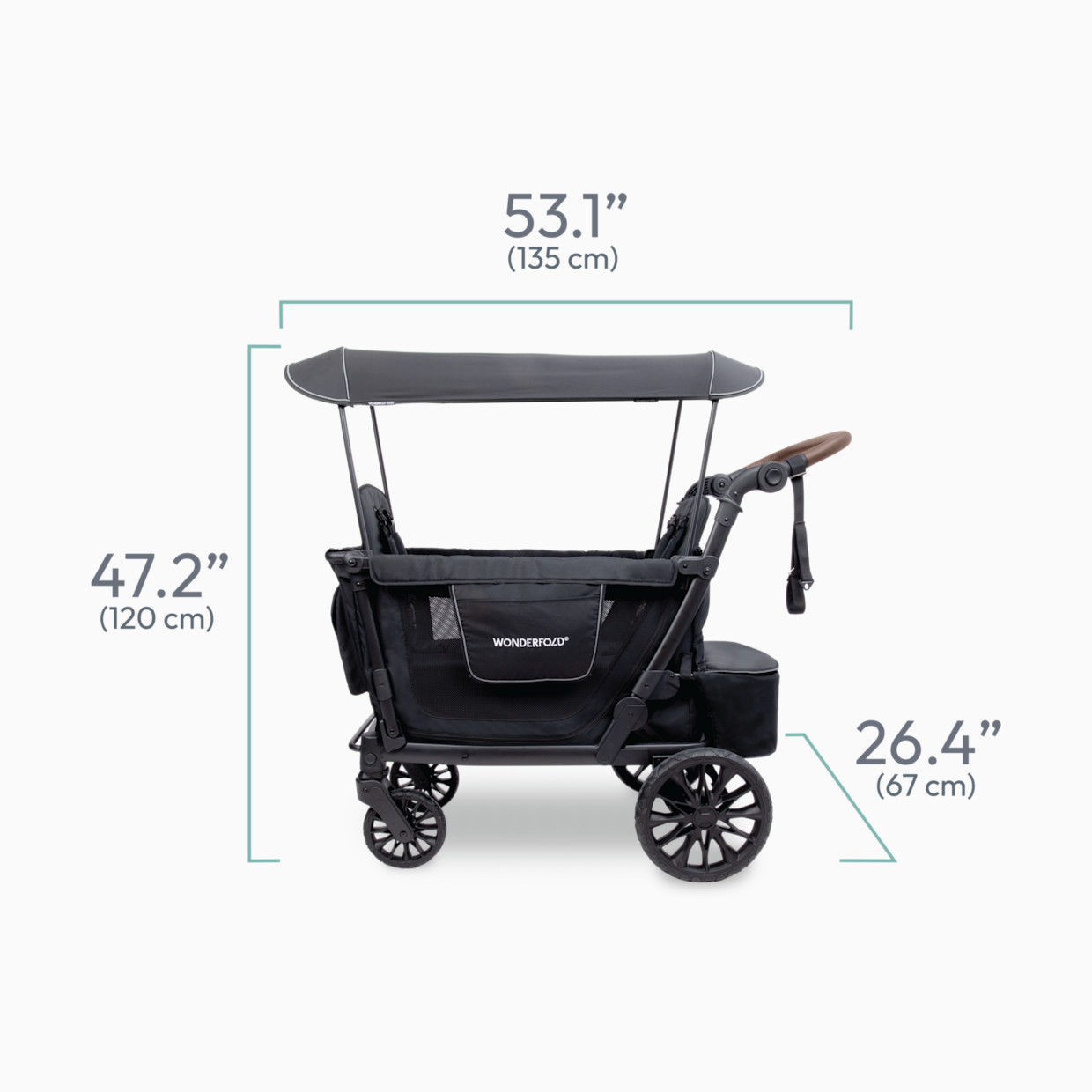 WonderFold Wagon L2 Double Stroller Wagon - Black.