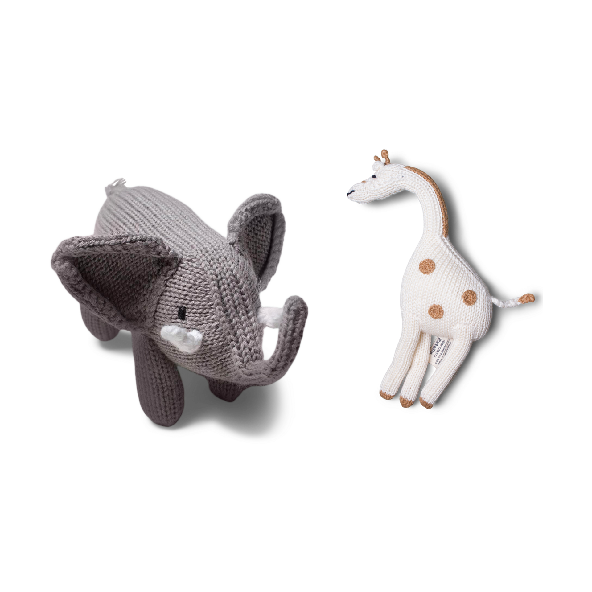 Estella Organic Cotton Handmade Safari Baby Rattle Bundle.