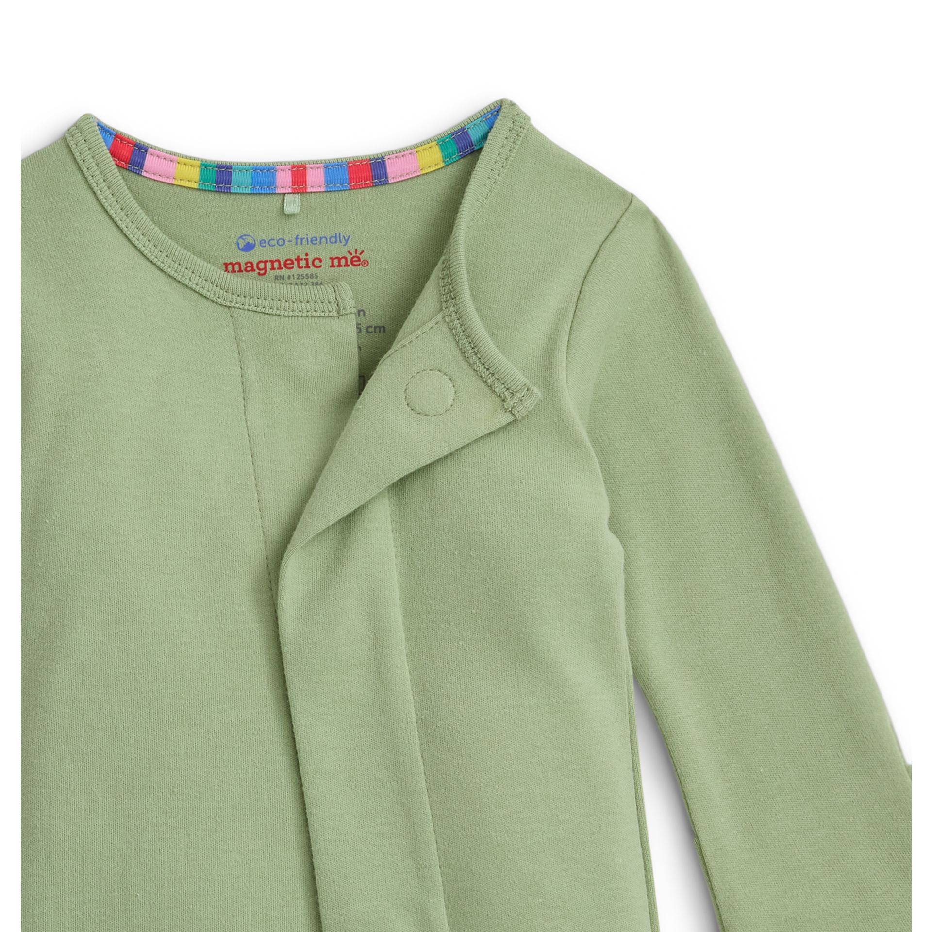 Magnetic Me Organic Cotton Magnetic Footie 2 Pack Bundle - Green Assorted, 3-6 M.