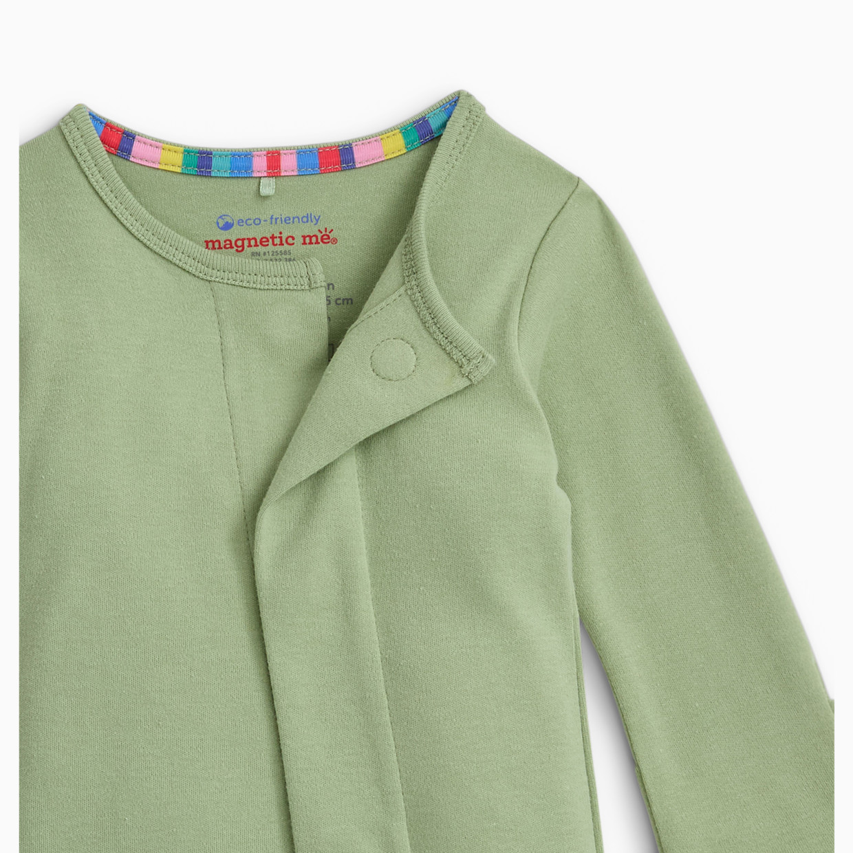 Magnetic Me Organic Cotton Magnetic Footie 2 Pack Bundle - Green Assorted, 0-3 M.