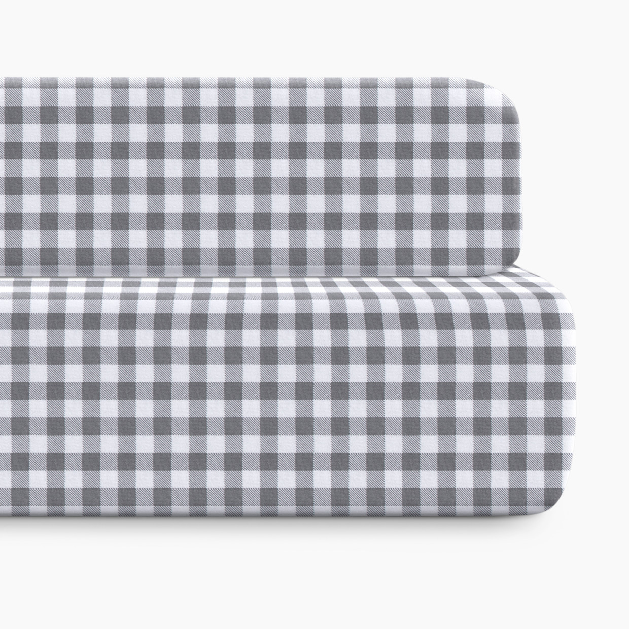 Bellini Organic Jersey Cotton Crib Sheet and Changing Pad Cover Set - Grey Gingham.
