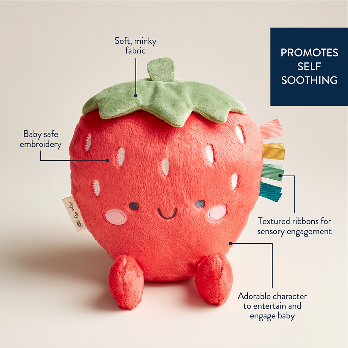 Itzy Ritzy Sweetie Snuggles Plush Toy - Strawberry.