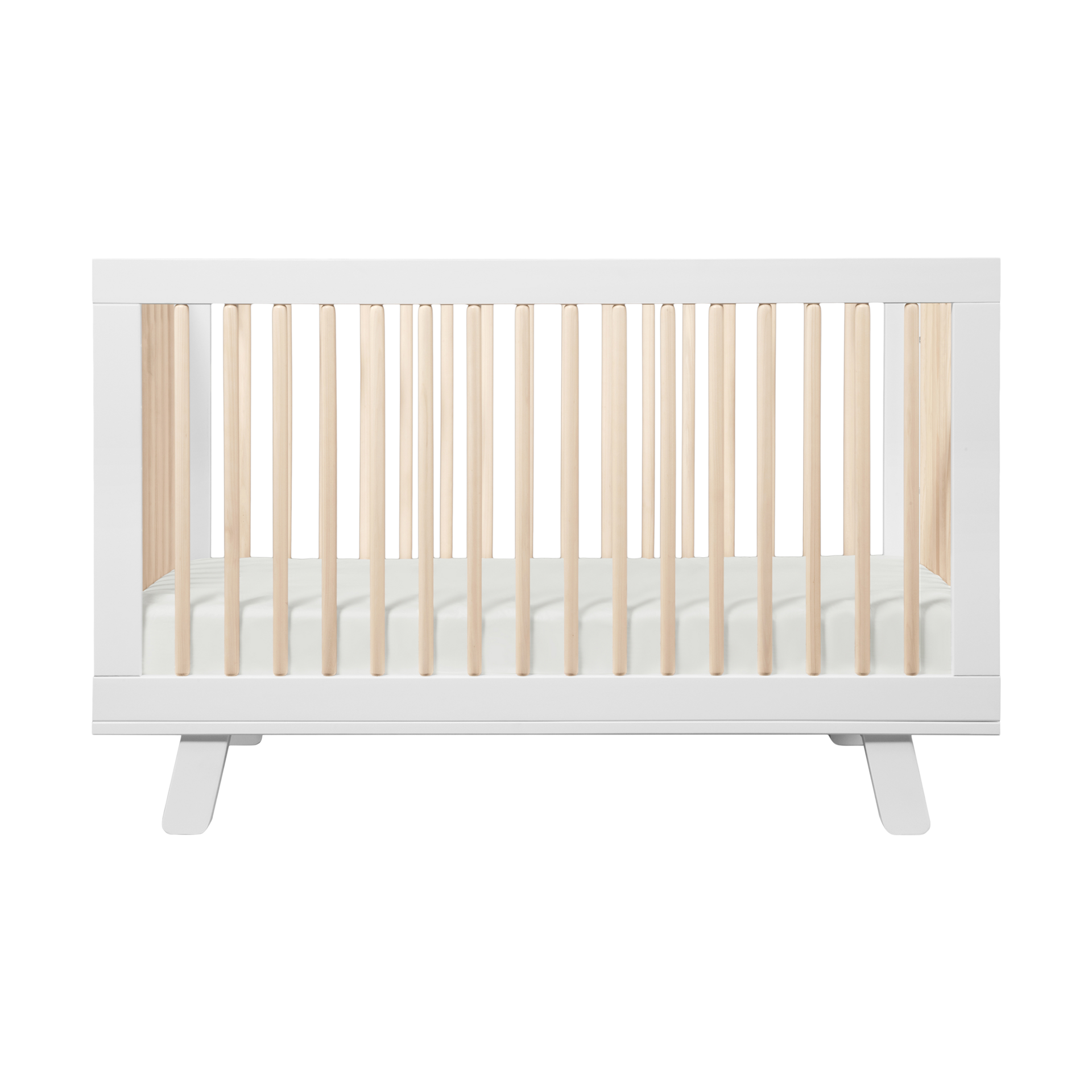 babyletto Hudson 3-in-1 Convertible Crib with Toddler Bed Conversion Kit - White/Washed Natural - $499.00.