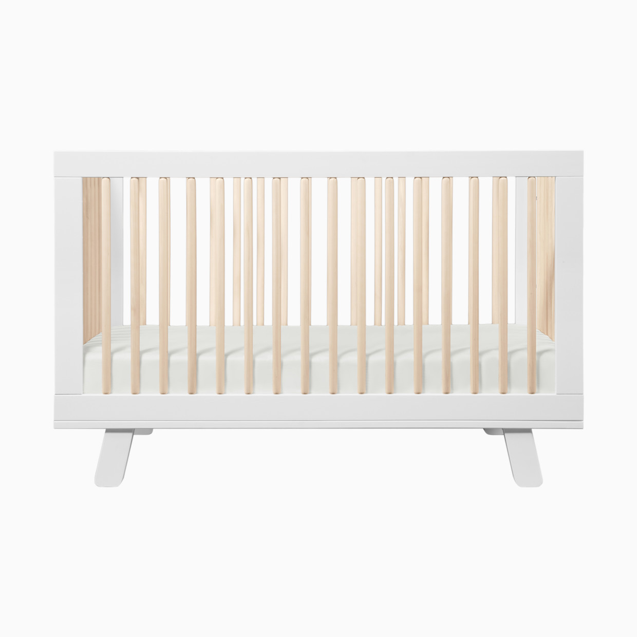 babyletto Hudson 3-in-1 Convertible Crib with Toddler Bed Conversion Kit - White/Washed Natural.