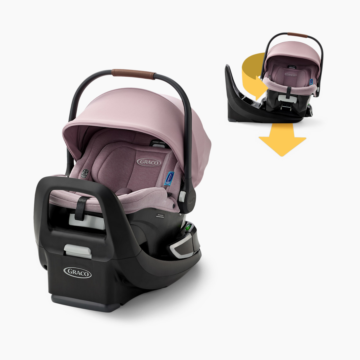 Graco SnugRide Turn & Slide Rotating Infant Car Seat - Mulberry.