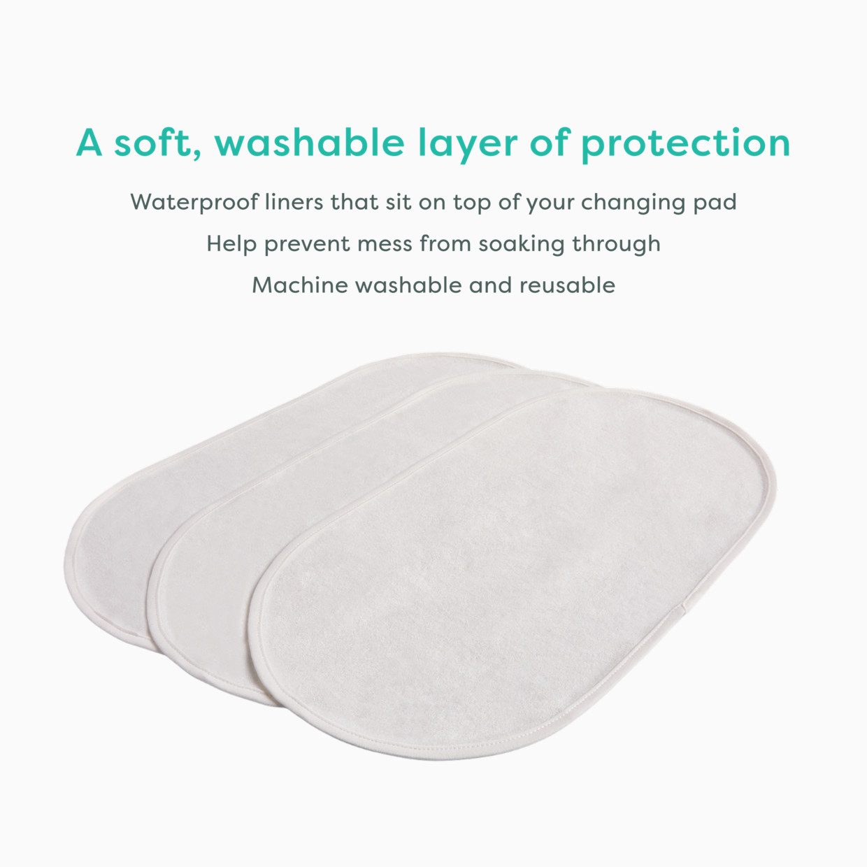 Sprucely Waterproof Changing Pad Liner (3-Pack) - White.