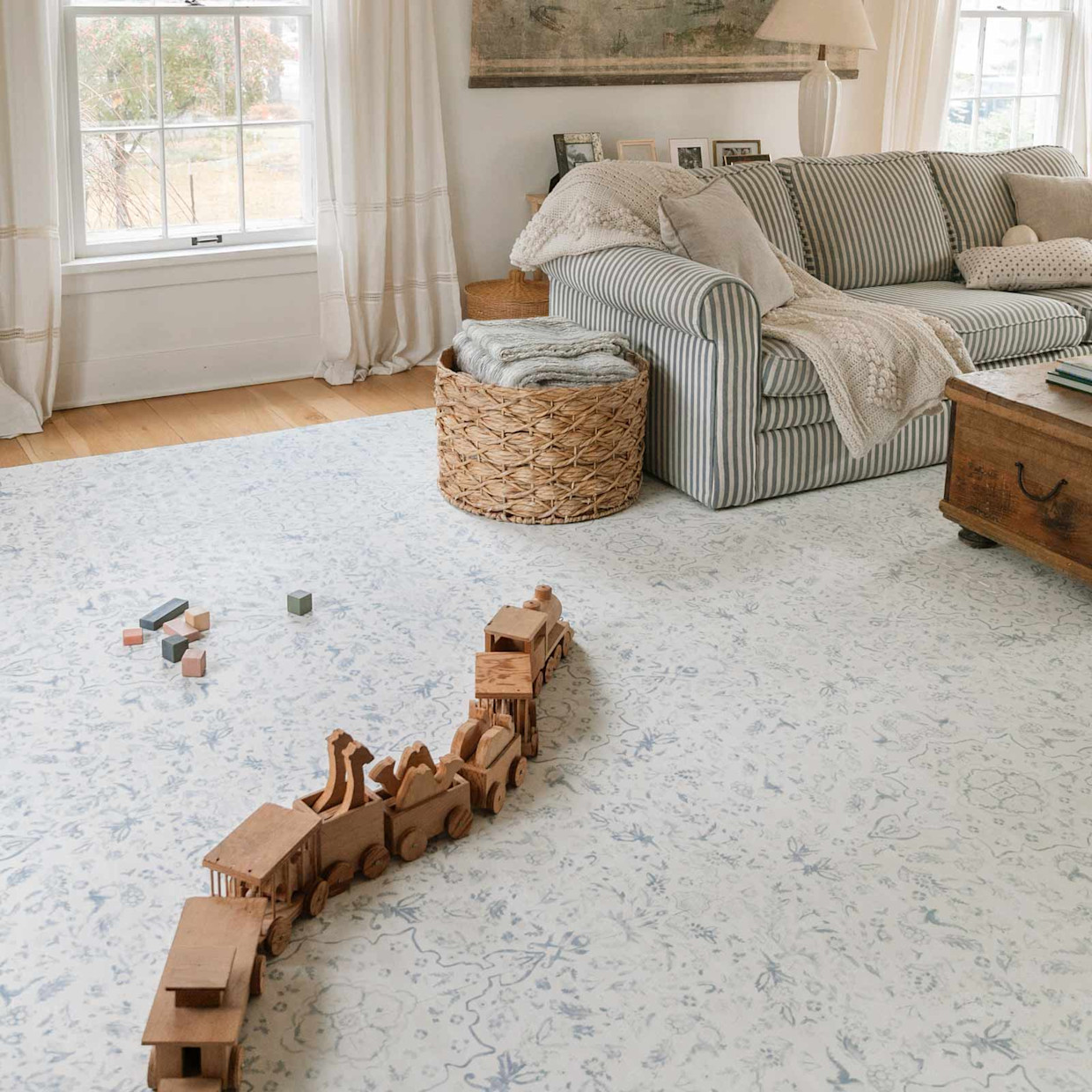 House of Noa Little Nomad Play Mat | Emile - Delft Blue, 4X8.