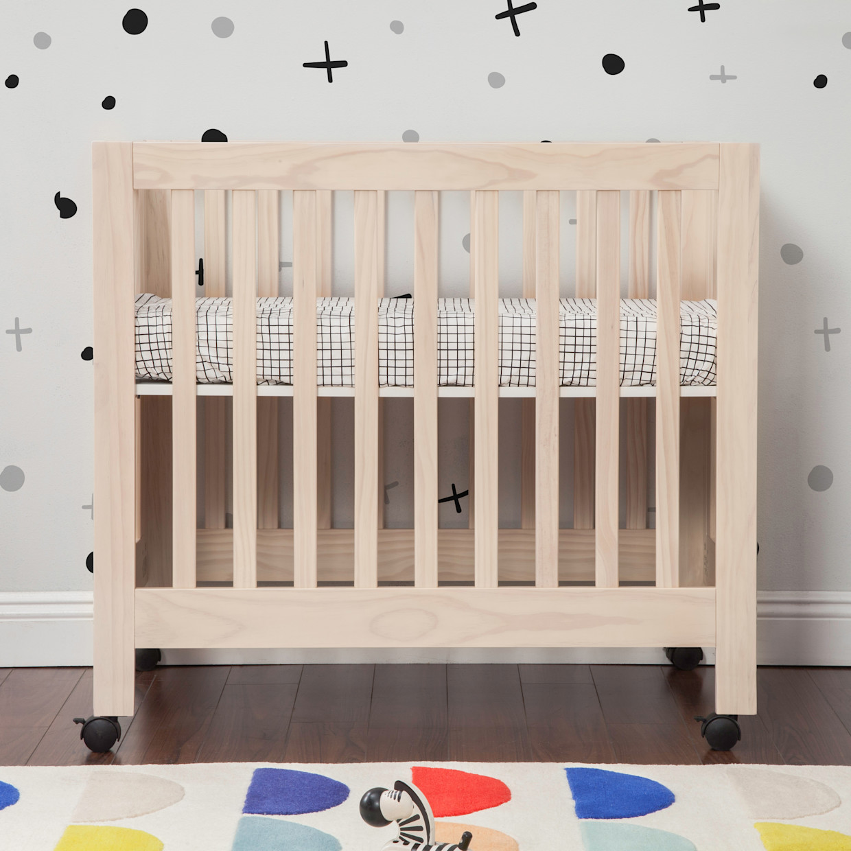 babyletto Origami Mini Crib - Washed Natural.