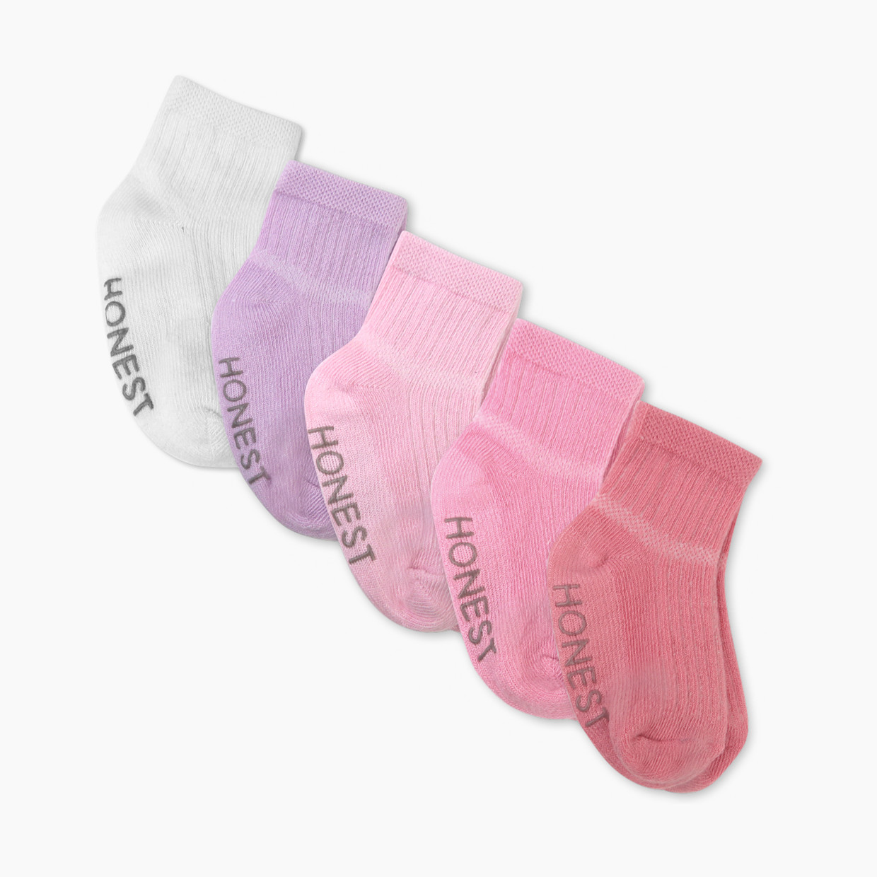 Honest Baby Clothing 5-Pack Socks - Pink Ombre, 0-6 M.