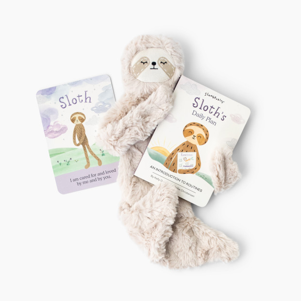 Slumberkins Plush Snuggler & Book Bundle - Sloth's Routines.
