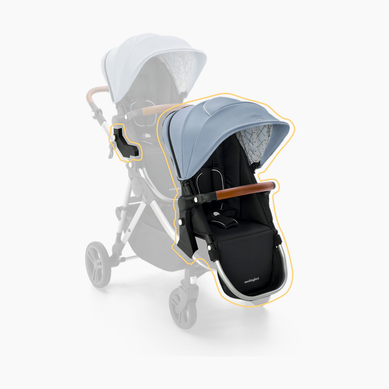 Mockingbird 2nd Seat Kit 2.0 - Sky/Windowpane Canopy With Penny Leather.