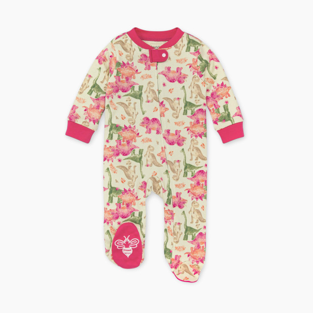Burt's Bees Baby Organic Sleep & Play Footie Pajamas - Dino Friends, 0-3 Months.