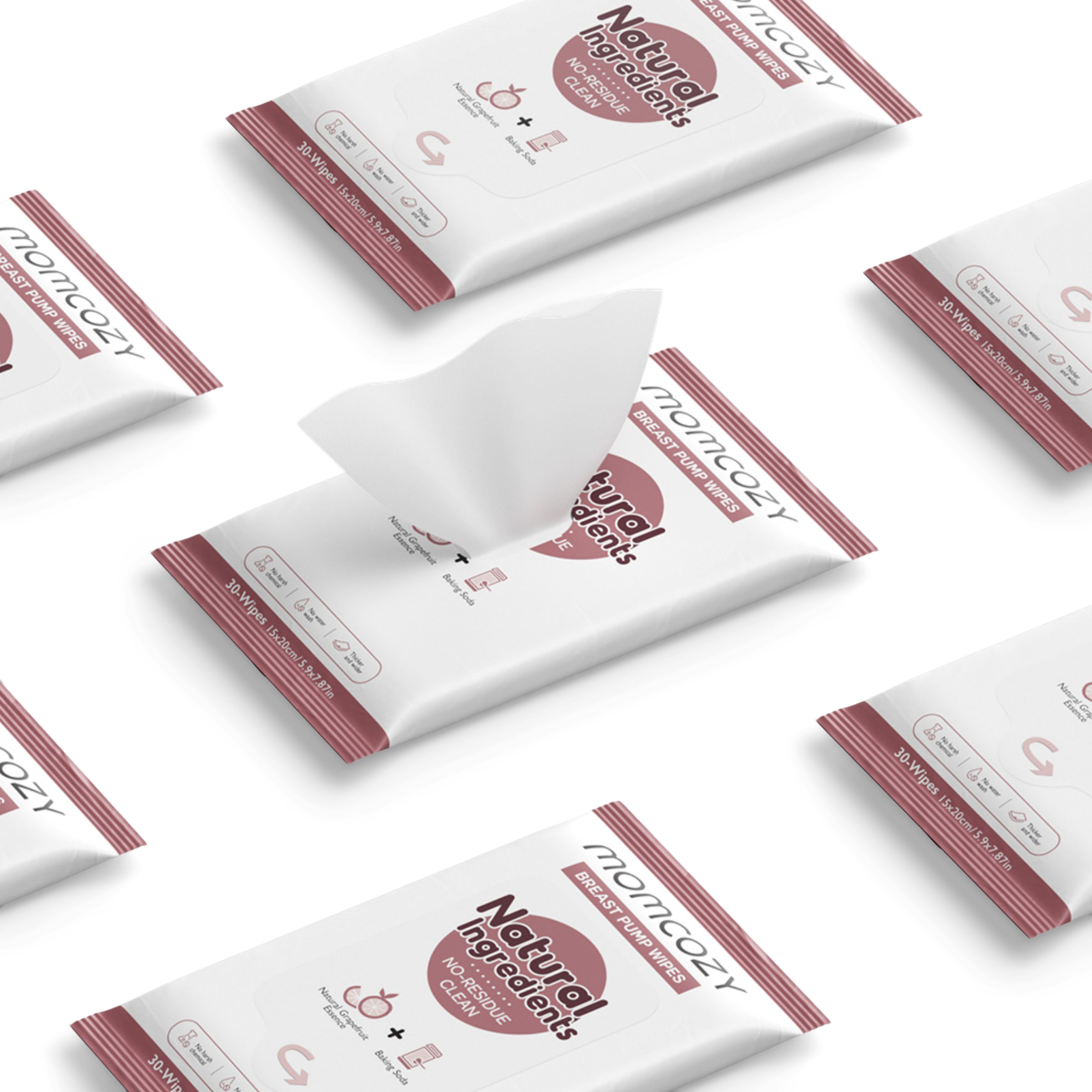 Momcozy Momcozy Natural Breast Pump Wipes (3 Pack) - White, 30.