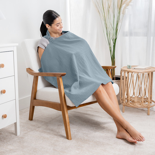 Comfy Cubs Muslin Nursing Cover with Adjustable Neck Strap.