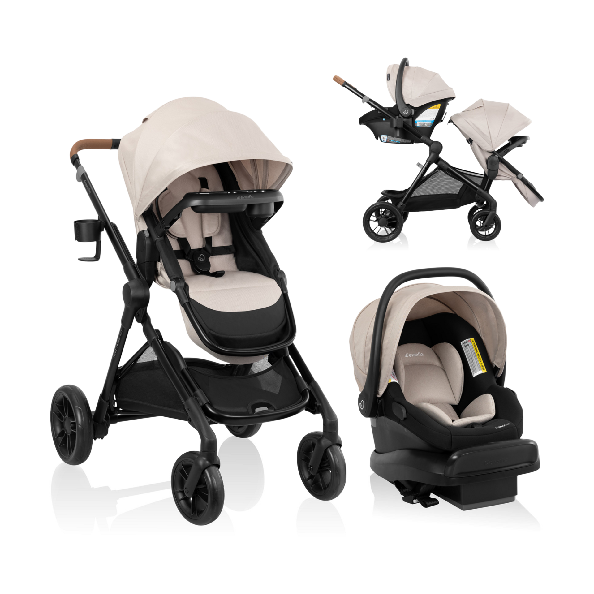 Evenflo Pivot Xpand NXT Travel System featuring LiteMax NXT Infant Car Seat.