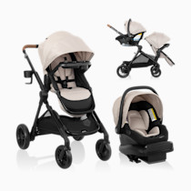 Evenflo Pivot NXT Travel System with LiteMax NXT Infant Car Seat | 6 Modes of Use, Rear-Facing Mode 3-30 lbs, Preemie Lightweight Seat, Stroller use up to 50 lbs (Canyon Beige)