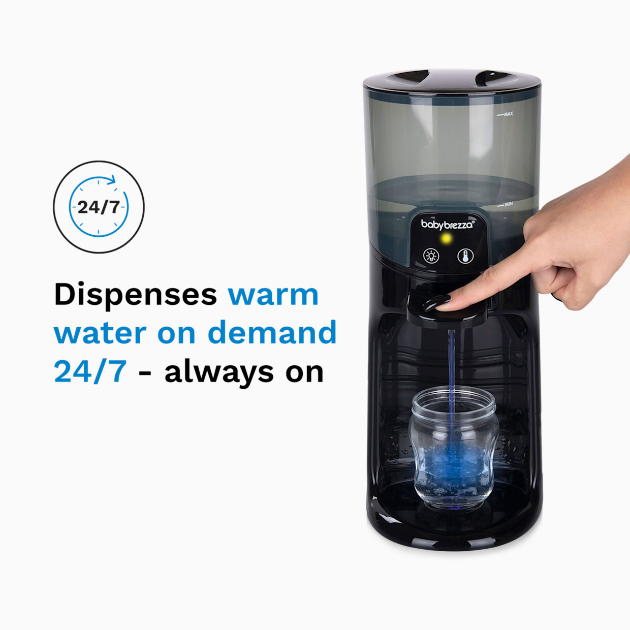 Baby Brezza Instant Warmer Warm Water Dispenser Advanced with Nightlight - Black.