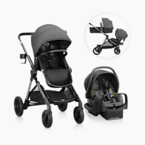 Evenflo Pivot Xpand Modular Travel System with LiteMax Infant Car Seat with Anti-Rebound Bar (Sabino Gray)