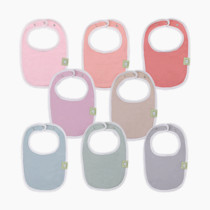 8-Pack Organic Baby Bibs for Boys, Girls - Soft Cotton Drooling and Teething Bibs for Baby Girl & Boy, Extra Absorbent, Easy To Clean & Put On for Toddler, Newborn, Infant 0-24 Months (Muted Pastel)