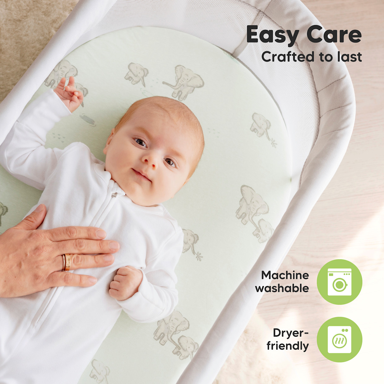 KeaBabies Isla Fitted Bassinet Sheets (2 Pack) - Elly.