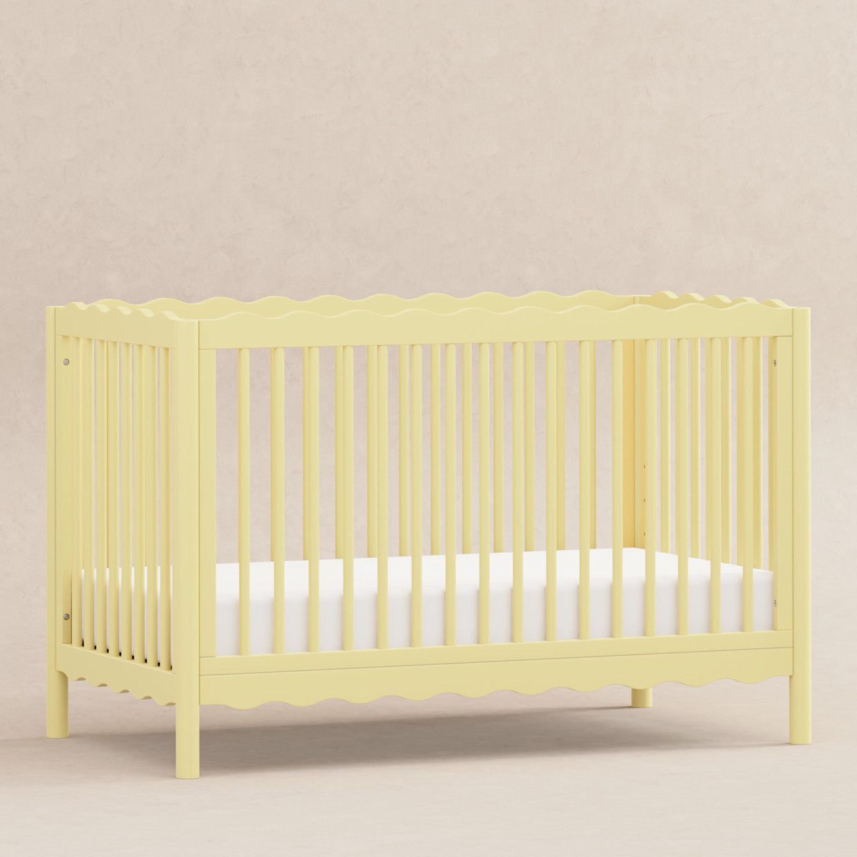 babyletto Swell 4-in-1 Convertible Crib with Conversion Kit - Pale Yellow.