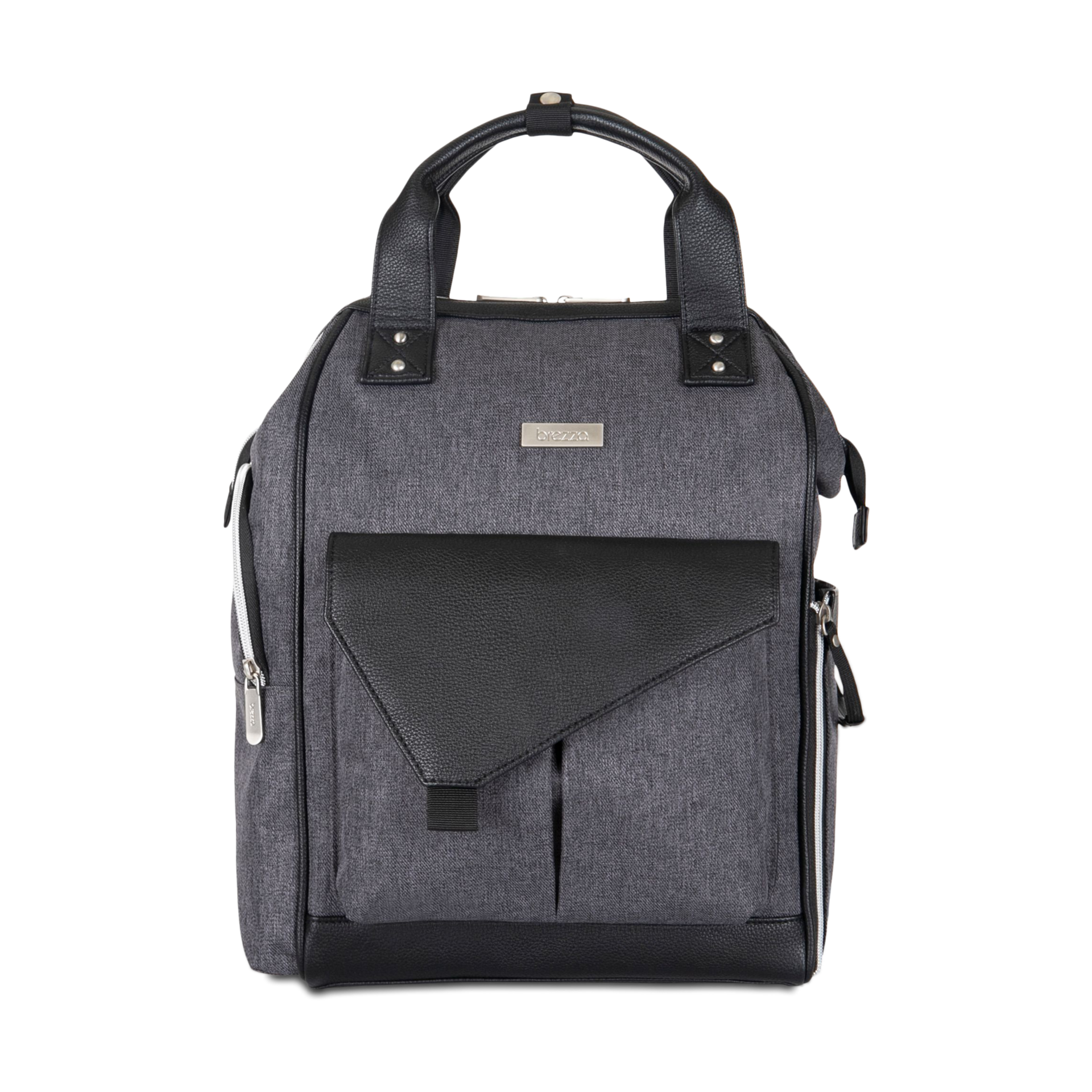 Baby Brezza Lucia SlideOut Caddy Backpack Diaper Bag Grey/Black Babylist Shop