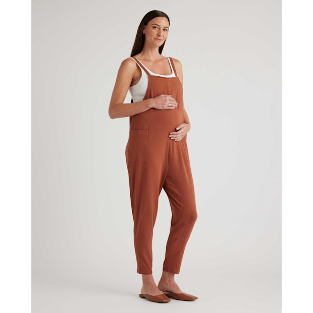 Quince Organic Cotton Maternity Overalls.