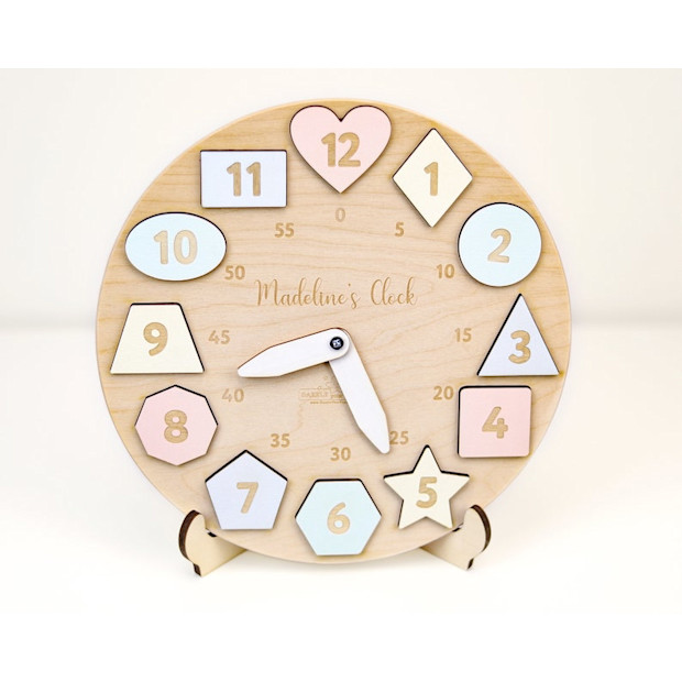DazzleYourPuzzle Personalized Wooden Name Clock.