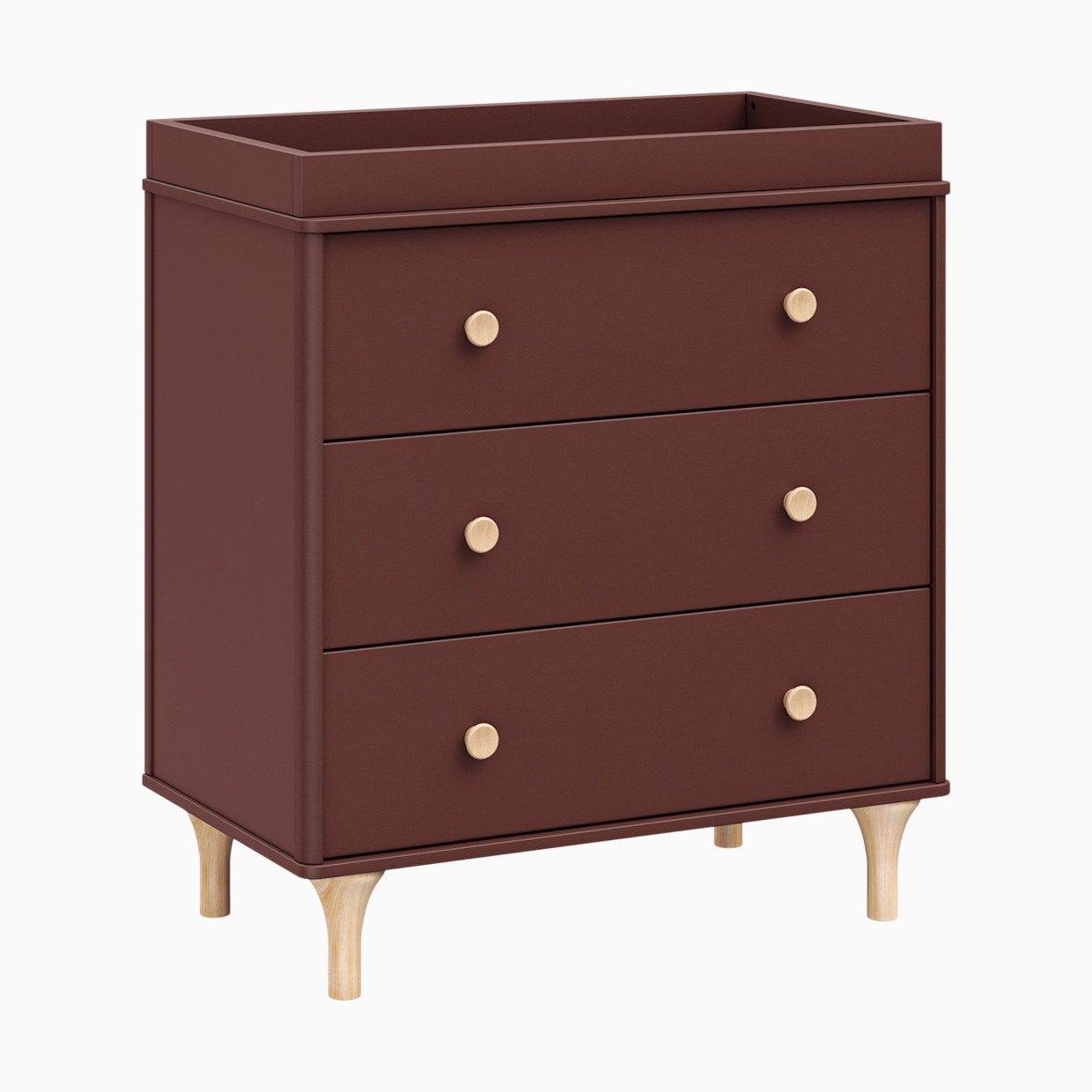 babyletto Lolly 3-Drawer Changer Dresser - Crimson/Natural.