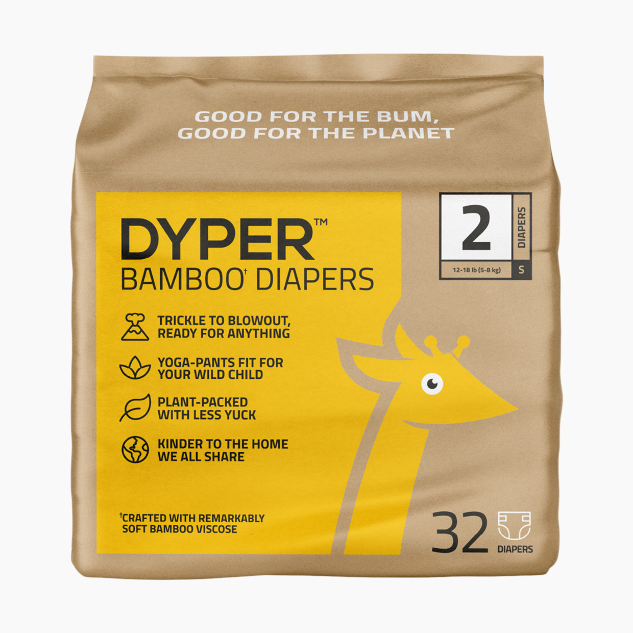 DYPER Bamboo Viscose Baby Diapers - Size 2, 1.