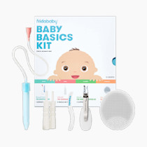 Frida Baby Basics Kit, Baby Essentials Kit Includes Nasal Aspirator Snotsucker, NailFrida Nail Files, Windi Gas Relief, DermaFrida Bath Brush + Silicone Carry Case