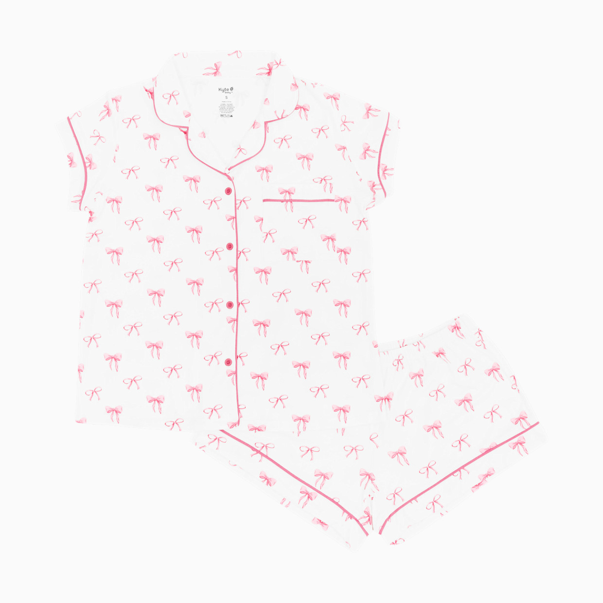 Kyte Baby Women's Short Sleeve Pajama Set - Bows, XS.