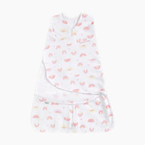 HALO 100% Cotton Sleepsack Swaddle, 3-Way Adjustable Wearable Blanket, TOG 1.5, Sunshine Rainbows, Small, 3-6 Months