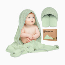KeaBabies Hooded Baby Towel for Newborn - Viscose Derived from Bamboo Large Baby Bath Towels with Hood for Boys, Girls, Toddler, Extra Absorbent & Soft Newborn Bath Essentials (Dinos, Regular)