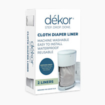 Diaper Dekor Cloth Diaper Liner | 2 Count | Gray | Perfect for Cloth Diapers | Just Step – Drop – Done | Quick & Easy to Replace | Fits the Diaper Dekor Plus Hands-Free Diaper Pail | Machine Washable