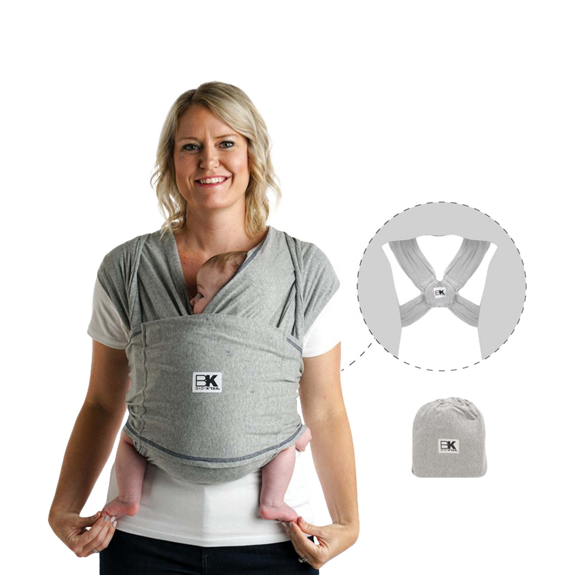 Baby K'tan Original Baby Wrap Carrier Heather Gray, Medium Babylist