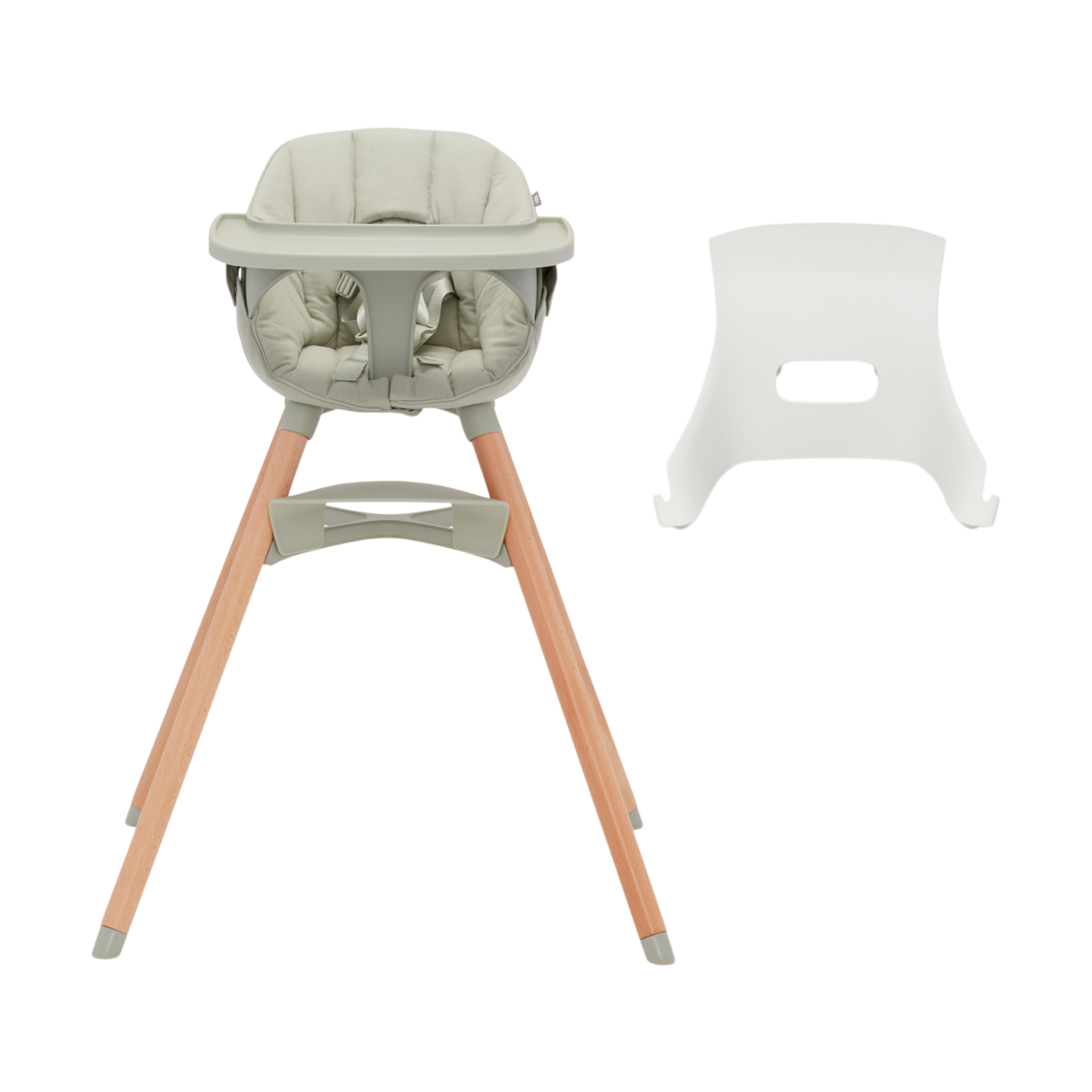 Lalo Infant to Toddler High Chair Bundle Sage, High Chair + Infant