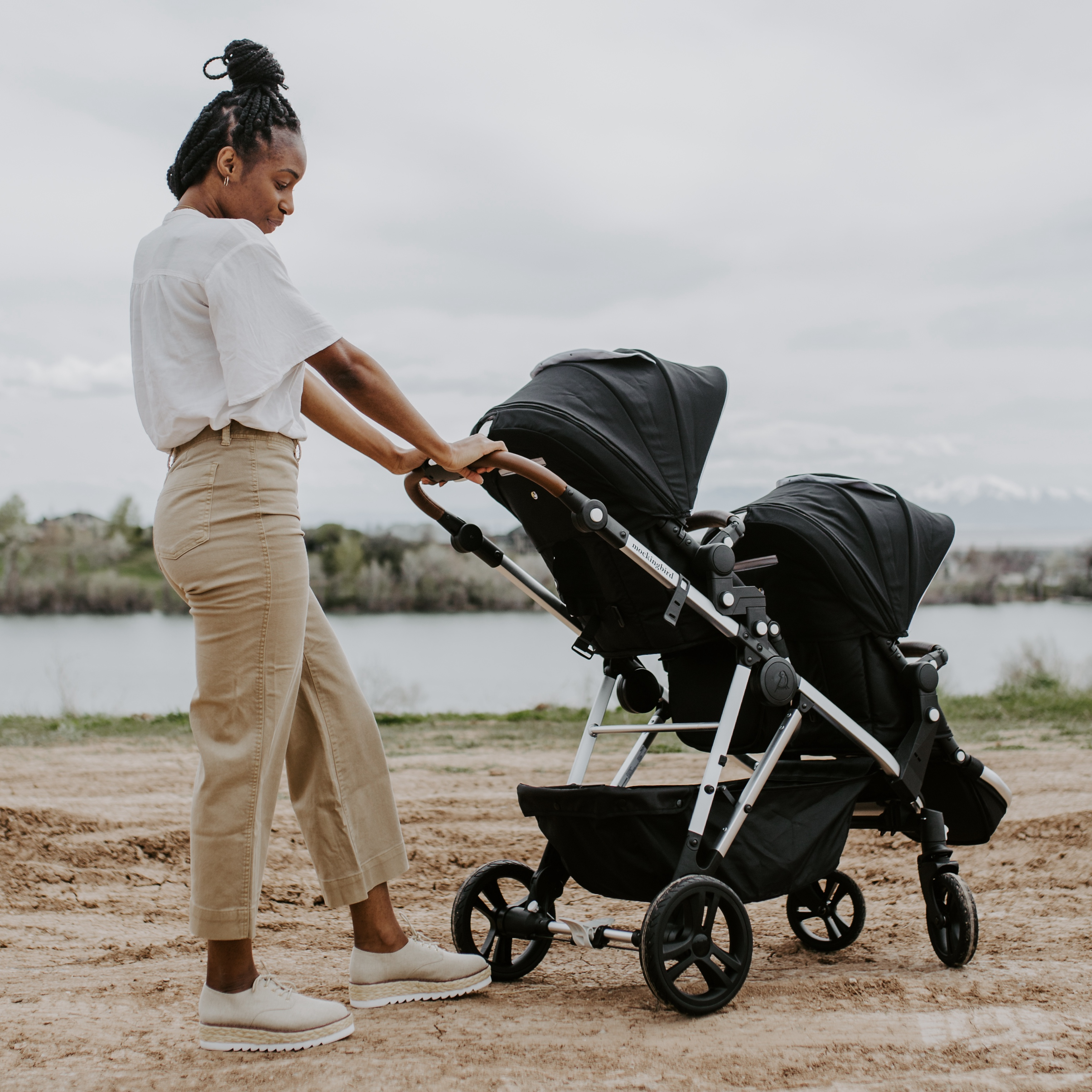 Mockingbird 2nd Seat Kit 2.0 - Black/Windowpane Canopy With Black Leather.