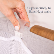 Close-up showing clips to Bassinet walls