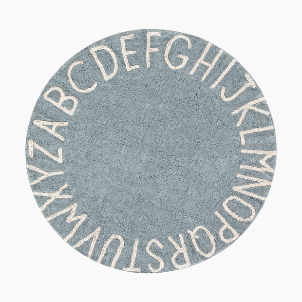 Lorena Canals Round ABC Washable Rug - Vintage Blue Natural, 5' Round.