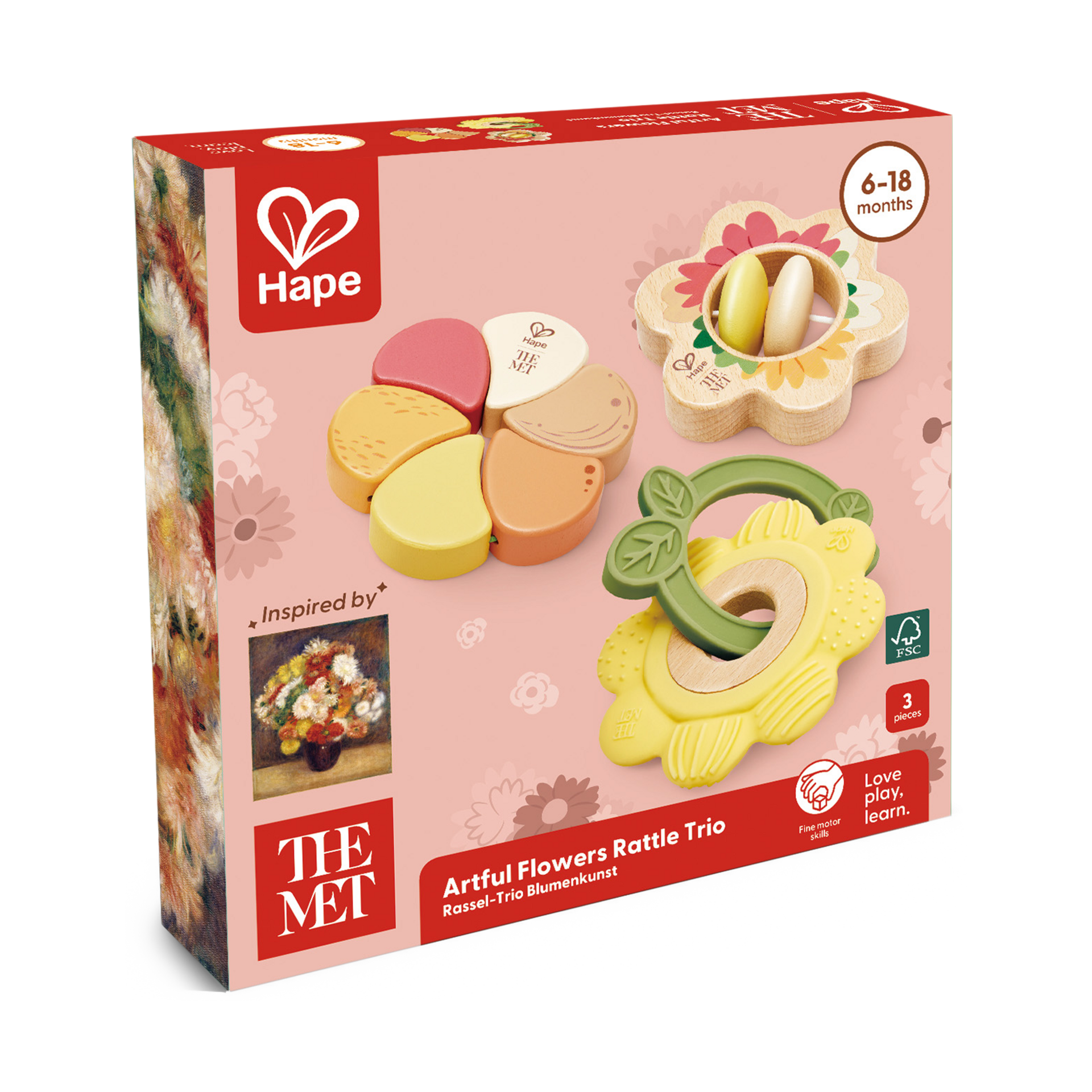 Hape Artful Flowers Rattle Trio.