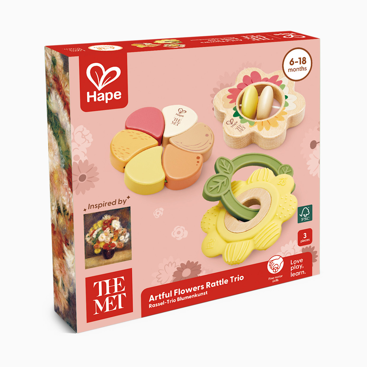 Hape Artful Flowers Rattle Trio.