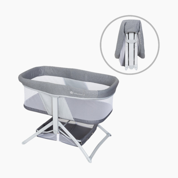 Baby Trend Quick-Fold 2-in-1 Rocking Bassinet - Shadow Stone Gray.