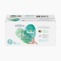 Pampers Pure Protection Baby Diapers, Size 1 (8-14 lbs), 82 Count, Up to 100% Leakproof, Premium Plant-based Skin Protection, Hypoallergenic Soft Diapers