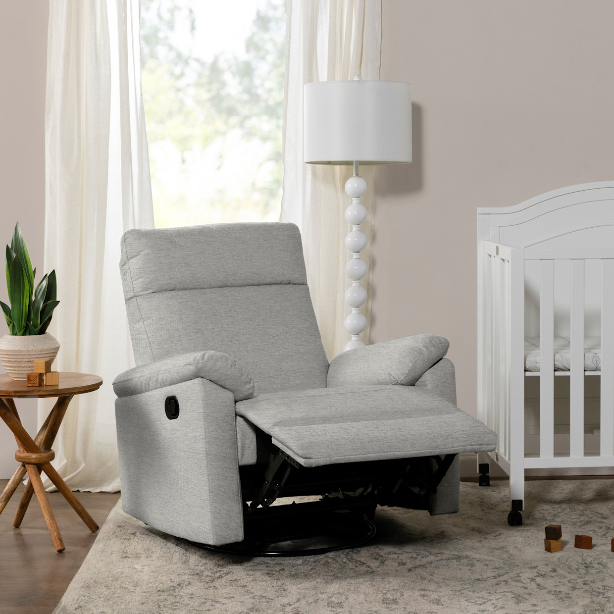 daVinci Suzy Manual Recliner and Swivel Glider - Frost Grey.