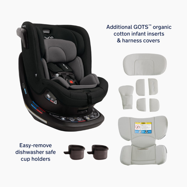 Nuna REVV Rotating Convertible Car Seat - Caviar (2021).