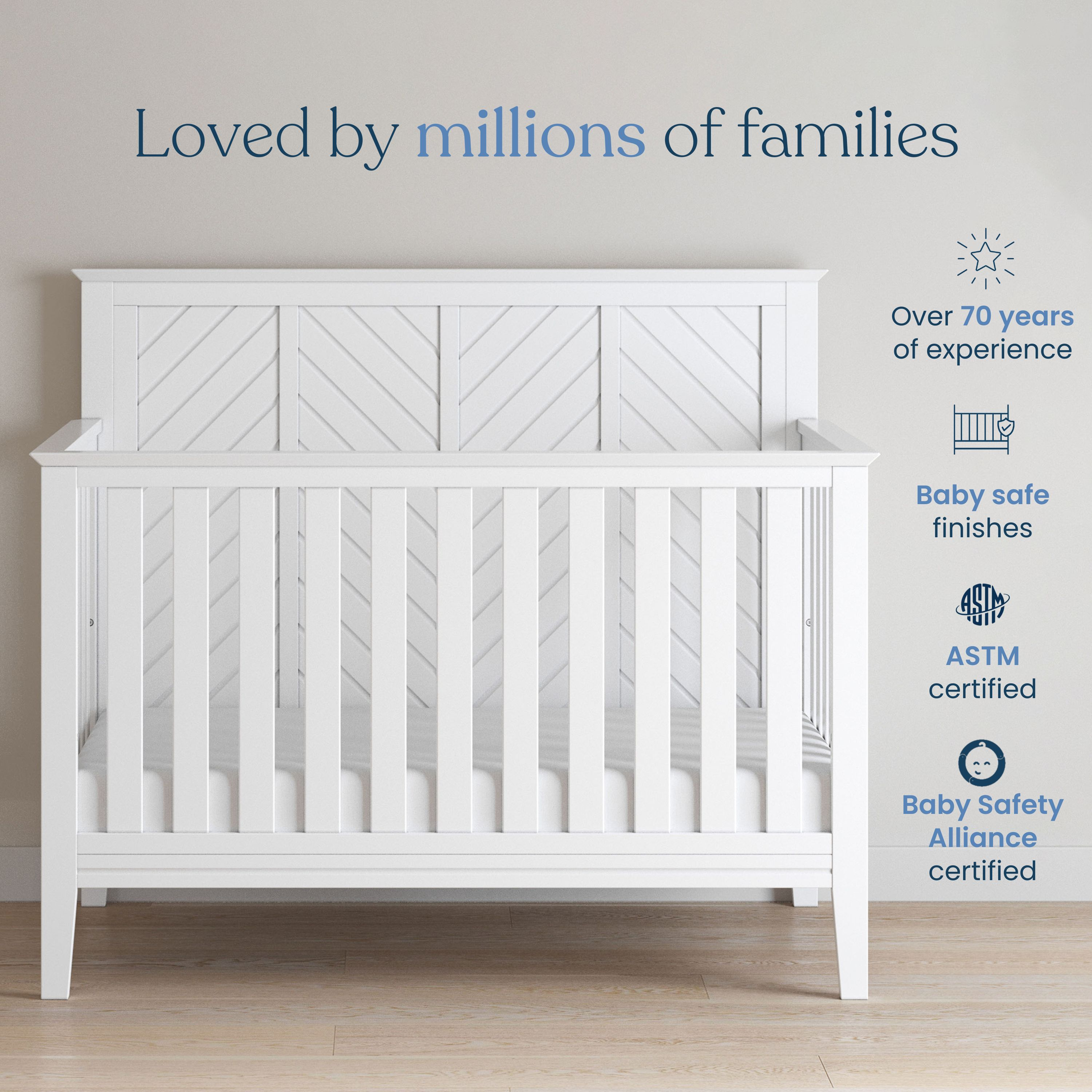 Child Craft Atwood 4-In-1 Convertible Crib - Matte White.